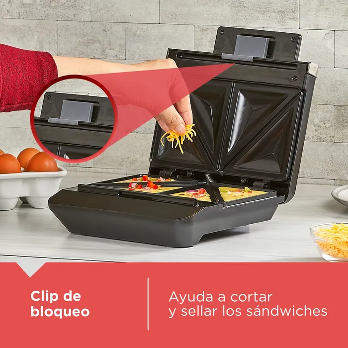 Sanduchera Black+Decker de facil limpieza SM602F-1BDLA Sanduchera Black+Decker de facil limpieza, SM602F-1BDLA