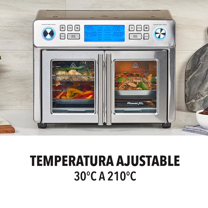 Horno y freidora de aire PowerXL dos zonas de cocción 24L