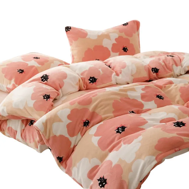 Funda Duvet Digital De Franela Con Estampado Flores Rosas