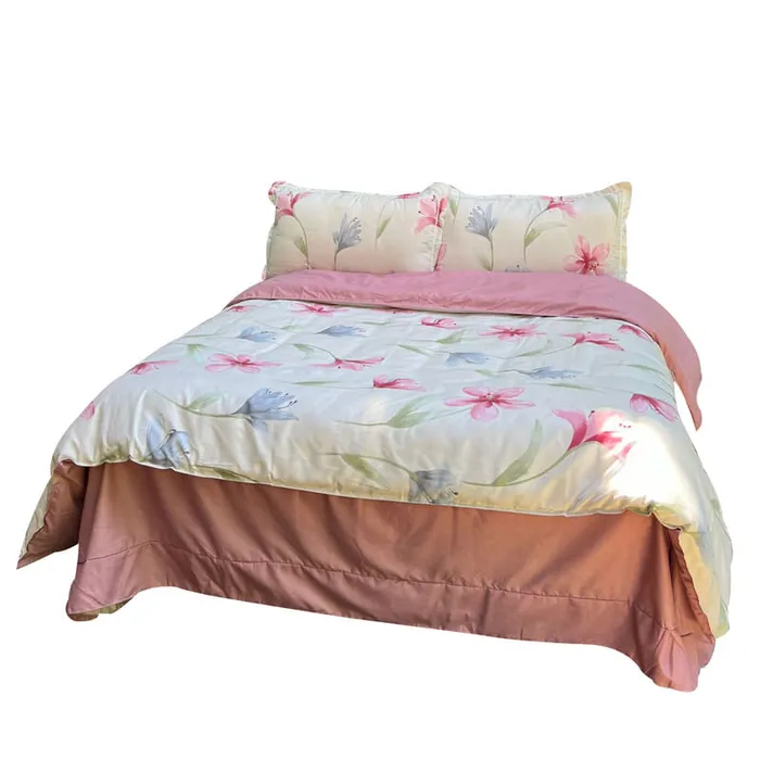 Duvet Estampado Lirios Rosados Doble