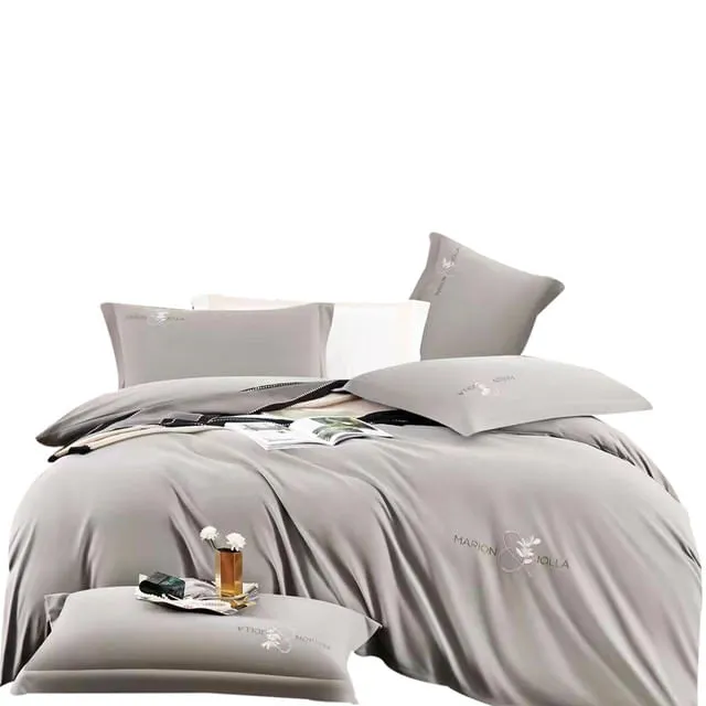 Duvet Tacto Suave Unicolor Gris Queen