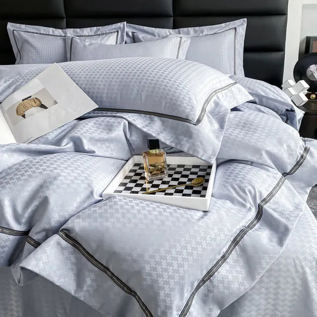 Duvet Unicolor Con Detalles En Relieve Celeste Doble