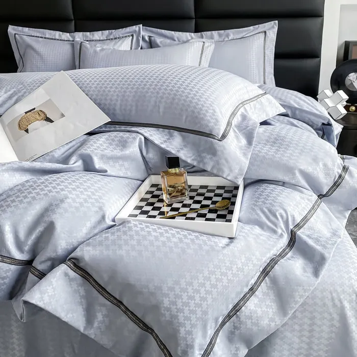 Funda Duvet Unicolor Con Detalles En Relieve Celeste Doble