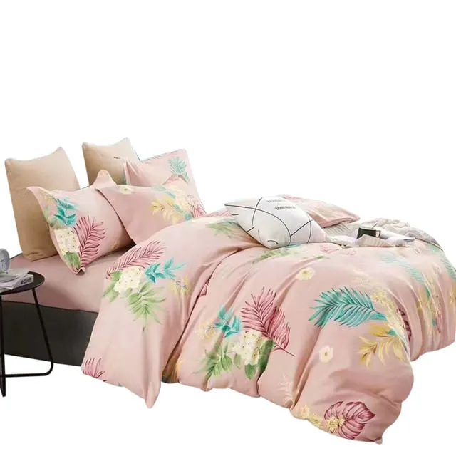 Duvet Estampado Hojas En Rosa Doble