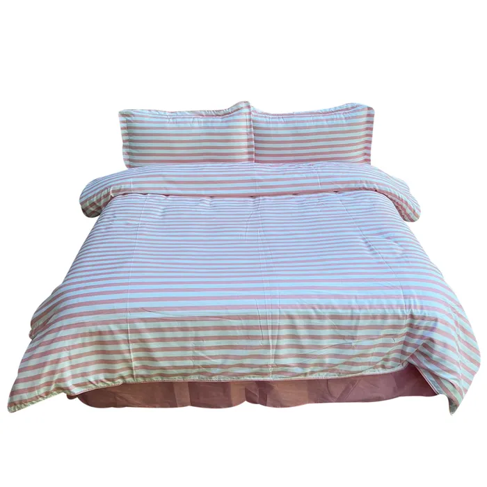 Duvet Estampado Franjas Rosa Doble