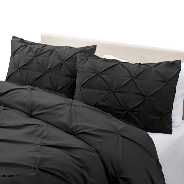 Duvet Pinch + Plumon + Fundas +  Cojin Cuadrado Negro