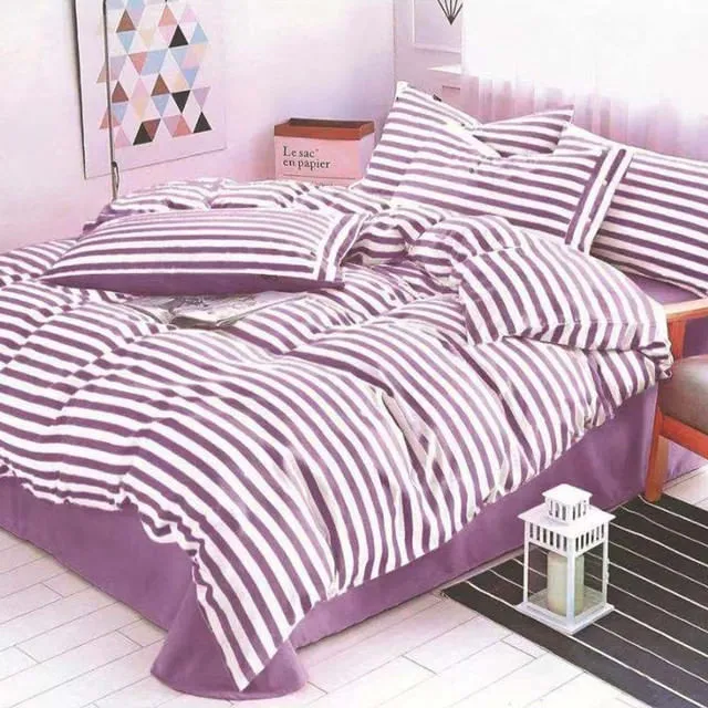 Duvet Estampado Franjas Lila Doble