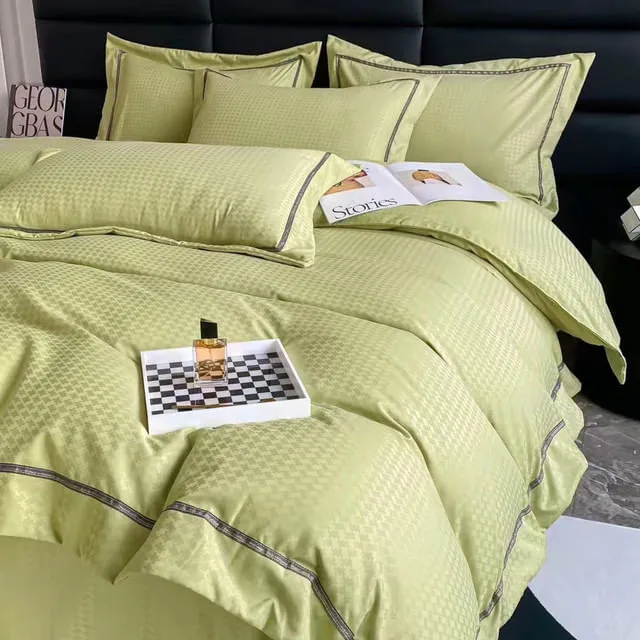 Duvet Unicolor Con Detalles En Relieve Oliva Doble