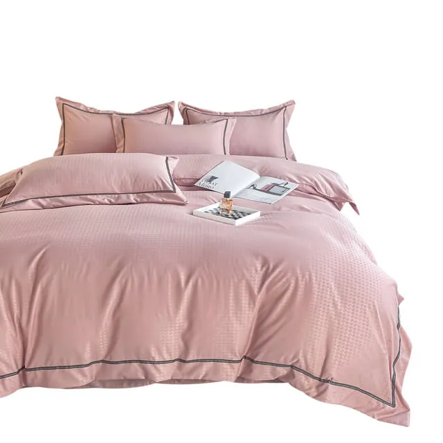 Funda Duvet Unicolor Con Detalles En Relieve Rosado Doble