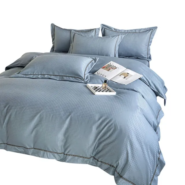 Funda Duvet Unicolor Con Detalles En Relieve Aqua Doble