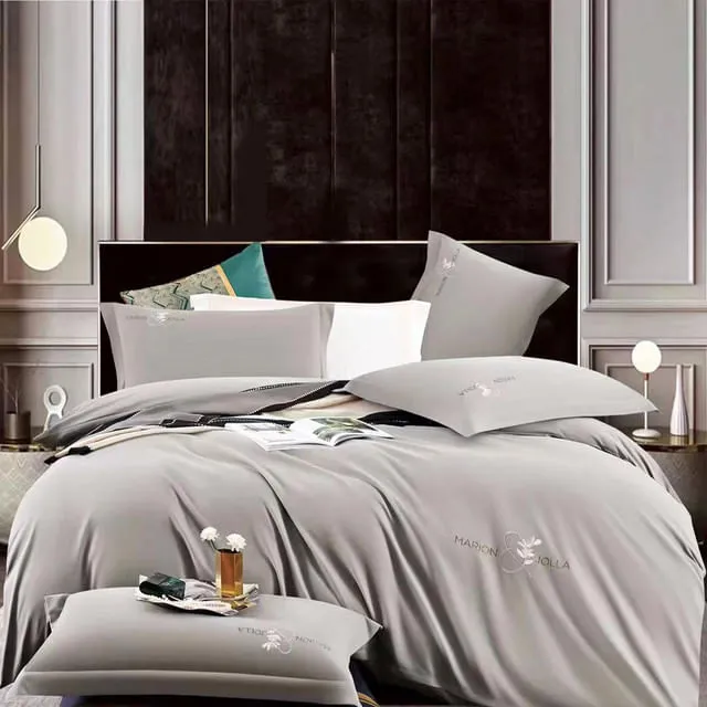 Duvet Tacto Suave Unicolor Gris Queen