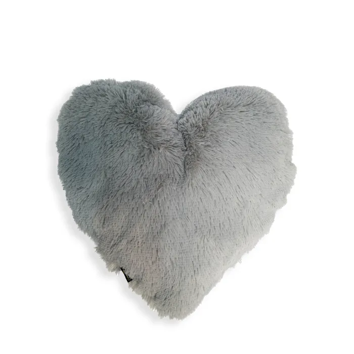 Cojin Corazon Felpa Gris 45x45cm