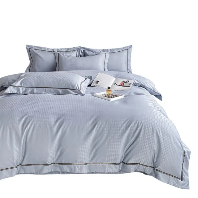 Duvet Unicolor Con Detalles En Relieve Celeste Doble