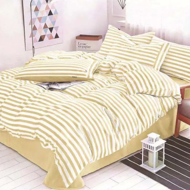 Funda Duvet Estampado Franjas Crema Doble