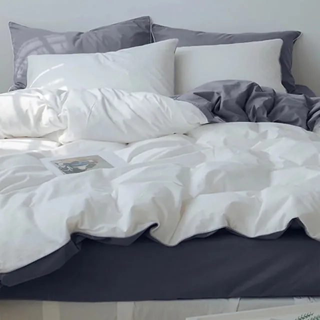 Duvet Bicolor Gris Blanco