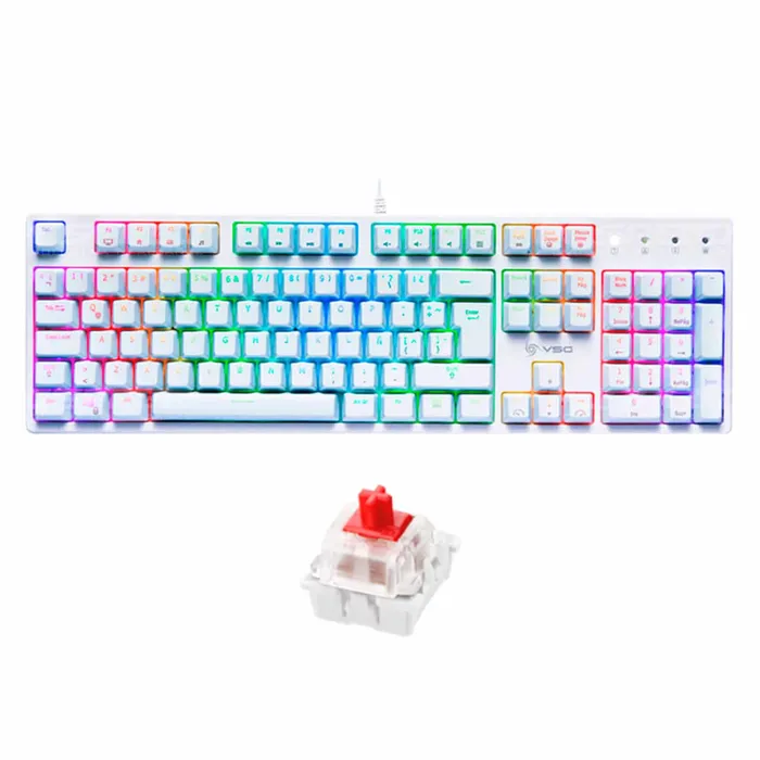 Teclado mecánico VSG VG-KM983 Alnilam blanco Switch rojo kailh 100%