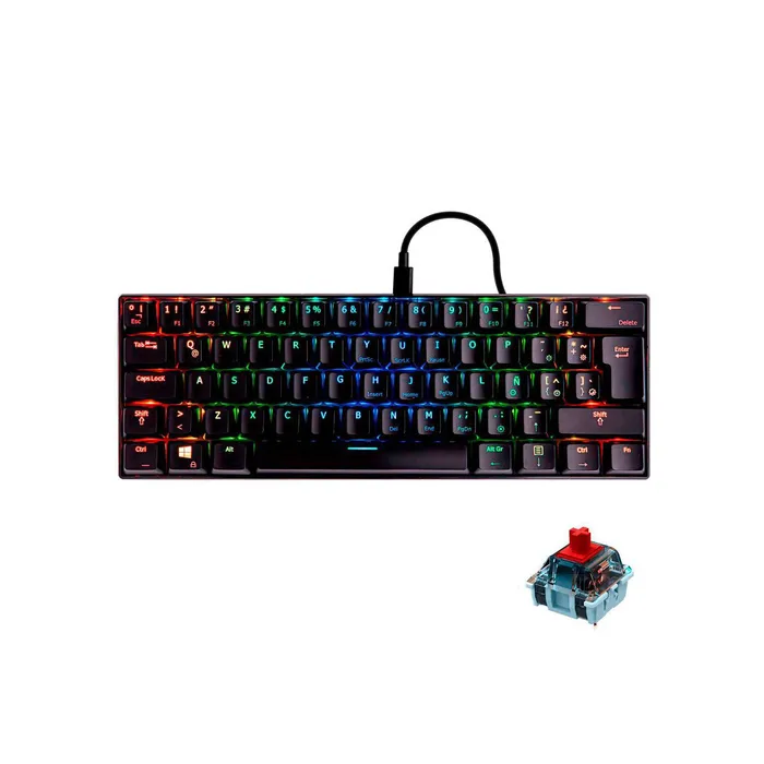 Teclado Gamer mecánico VSG VG-KM981 Mintaka negro Switch rojo kailh 60%