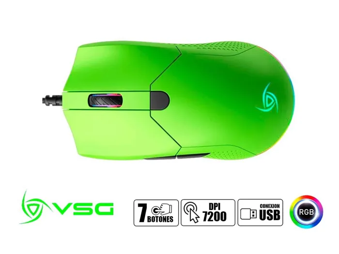 Mouse Alámbrico VSG VG-M430-VBO aurora Ambidiestro verde