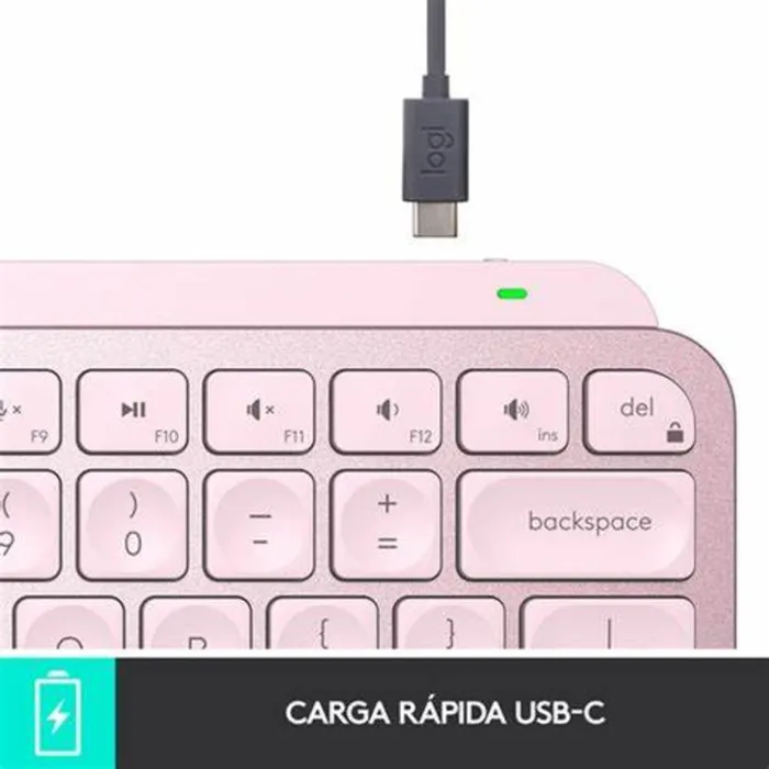 Teclado multidispositivo MX KEYS MINI Logitech Bluetooth rosa