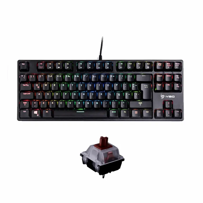 Teclado Gamer mecánico VSG VG-KM982 Alnitak negro Switch marrón kailh 80%