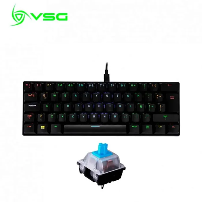 Teclado mecánico VSG VG-KM982 Alnitak negro azul Switch azul kailh 80%