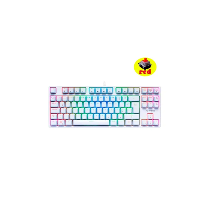 Teclado Gamer mecánico VSG VG-KM982 Alnitak Blanco Switch rojo kailh 80%