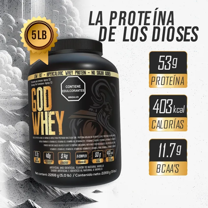 Proteína Hipercalórica En Polvo GOD WHEY x 5 LB