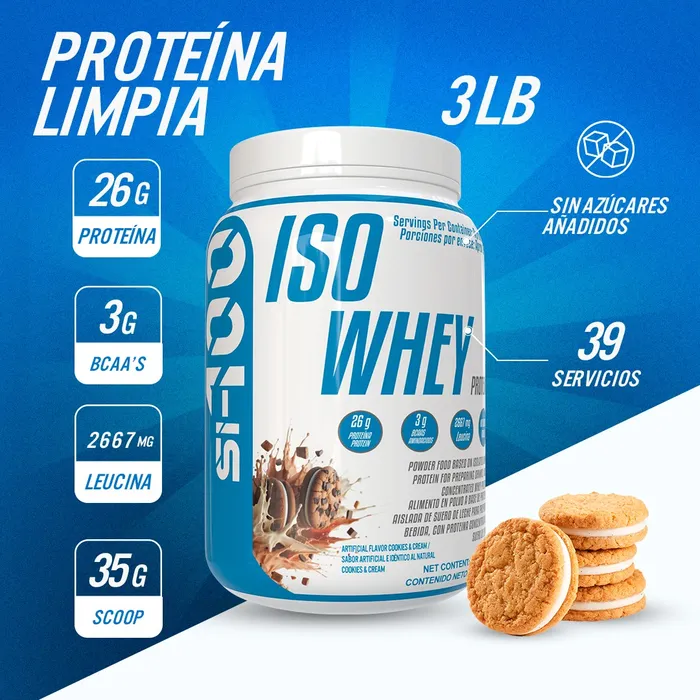 Proteína Limpia SI100 En Polvo ISO WHEY x 3 Lb