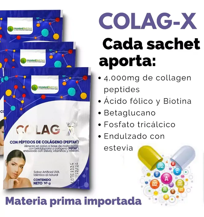 Péptidos De Colágeno En Polvo COLAG-X Caja X 30 Sachets