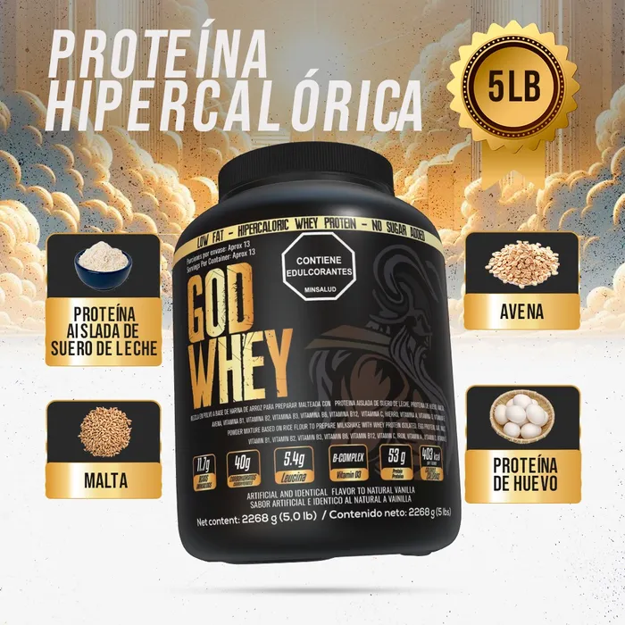 Proteína Hipercalórica En Polvo GOD WHEY x 5 LB