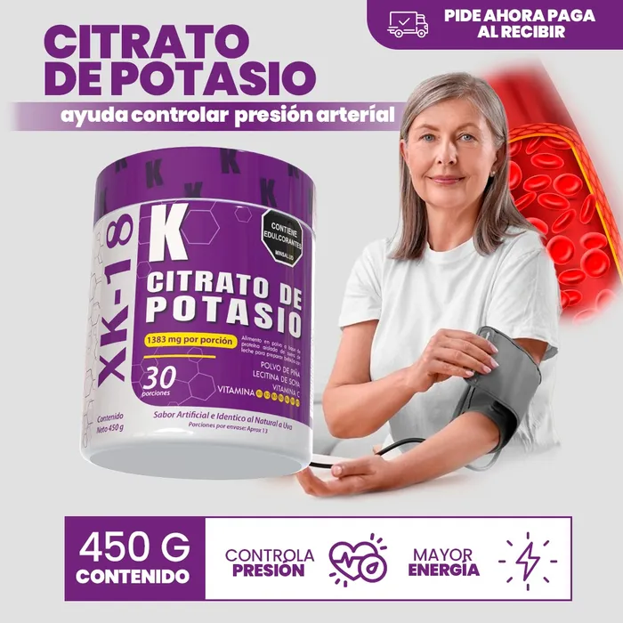 Citrato De Potasio En Polvo XK-18 X 450 gr.