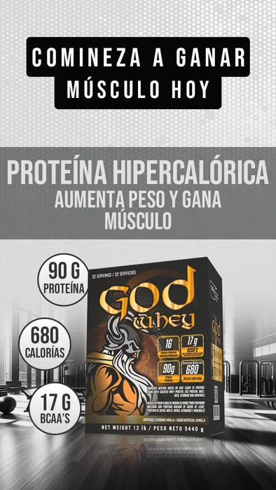 Proteína Hipercalórica En Polvo GOD WHEY Caja x 12 LB