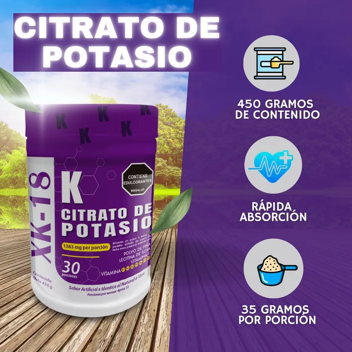 Citrato De Potasio En Polvo XK-18 X 450 gr.