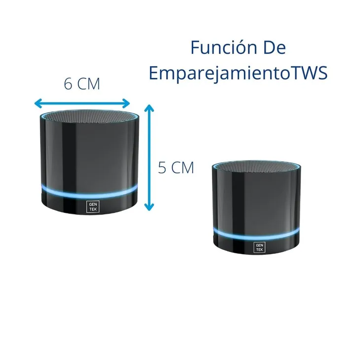 Parlantes Gentek Tws 3w Luz Led 2 Piezas