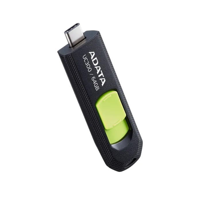 Memoria USB Tipo C Adata UC300 64gb Retractil Negro Verde