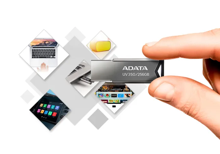 Memoria USB Adata UV350 256 GB 3.2 Acabado Metal Brillante