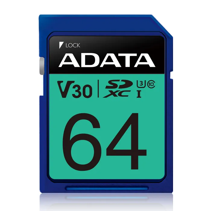 Memoria SD Adata 64GB PremierPro Graba Video En Ultra HD 4k