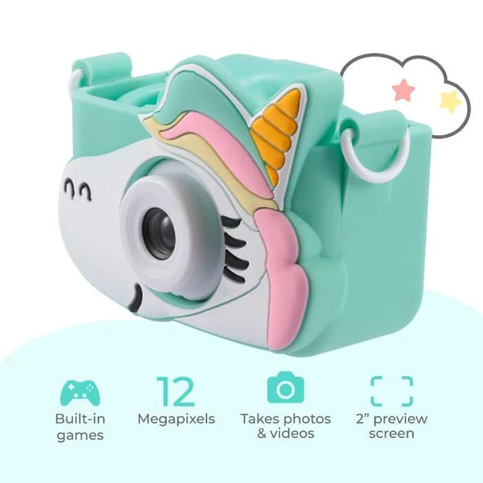 Camara Digital Vivitar Infantil Fotos Videos Juegos Incluidos Diseño Unicornio