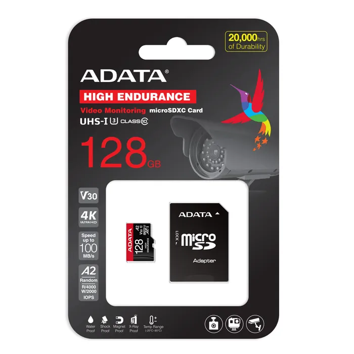 Memoria Micro SD Adata 128gb Sdxc Cl10 V30 A2 Grabacion