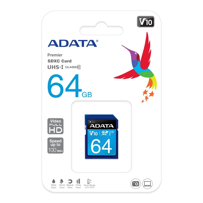 Memoria SD Adata 64GB Clase 10