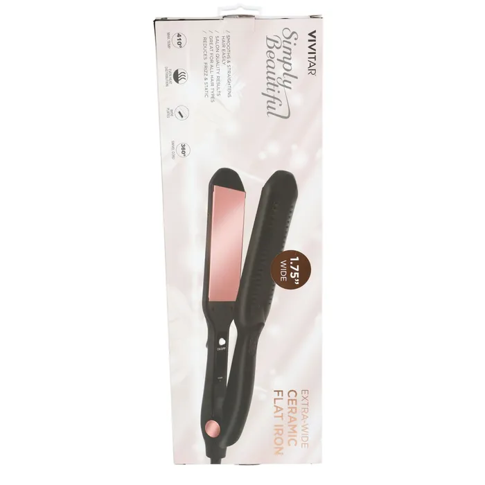 Plancha Alisadora Extra Ancha de 4 Cm Ceramica Rosa Dorado