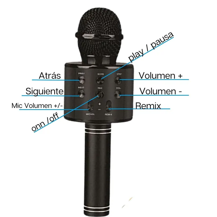 Microfono Vivmic303 Inalambrico Para Karaoke