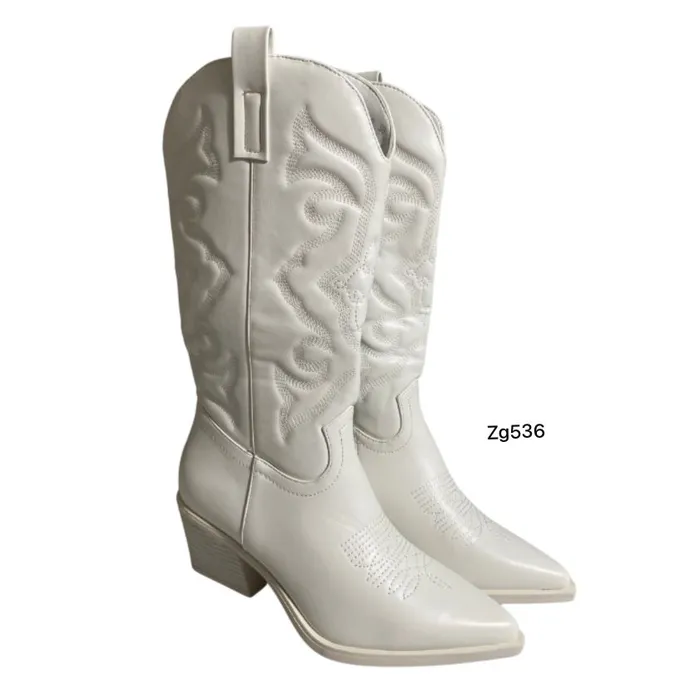 Bota texana blanco tacon zg536-39