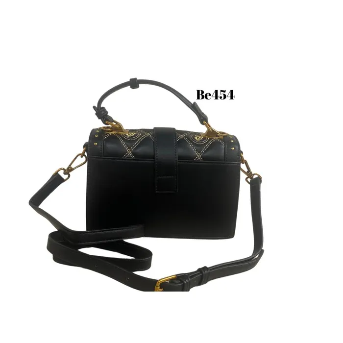 Bolso-negro-textura -apliques-dorados be454