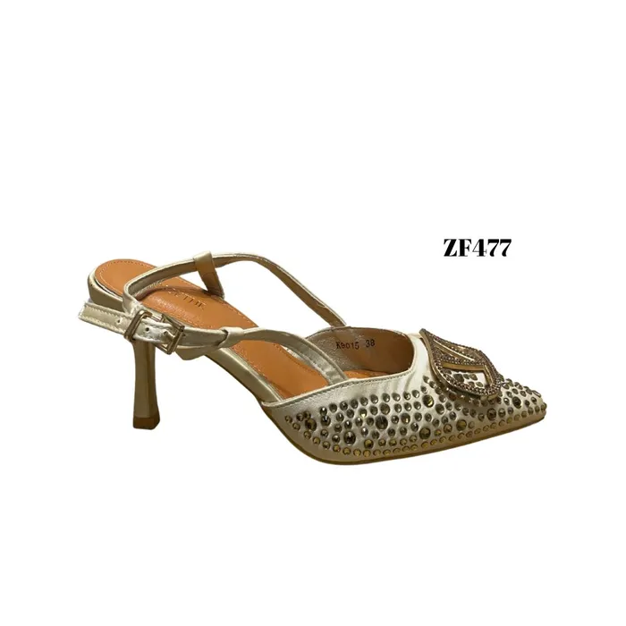 Stiletto beige apliques brillantes destalonado zf477-37