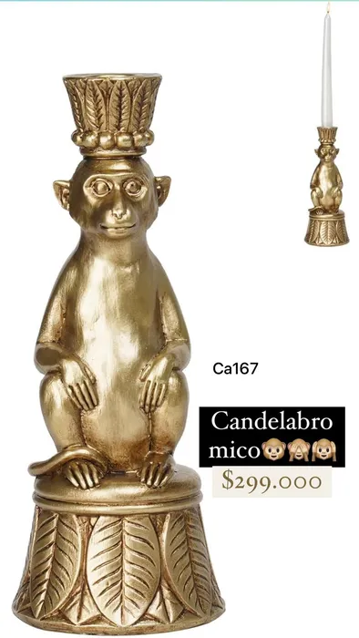 Candelabro mico dorado CA167