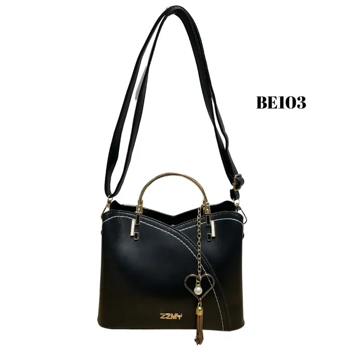 Bolso Negro Apliques Dorados BE103