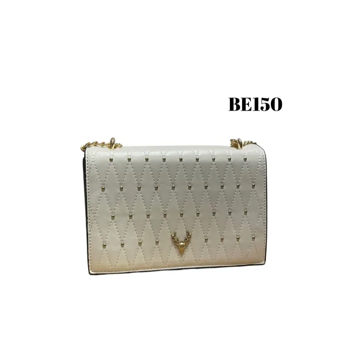 Bolso Blanco Apliques Dorados BE150