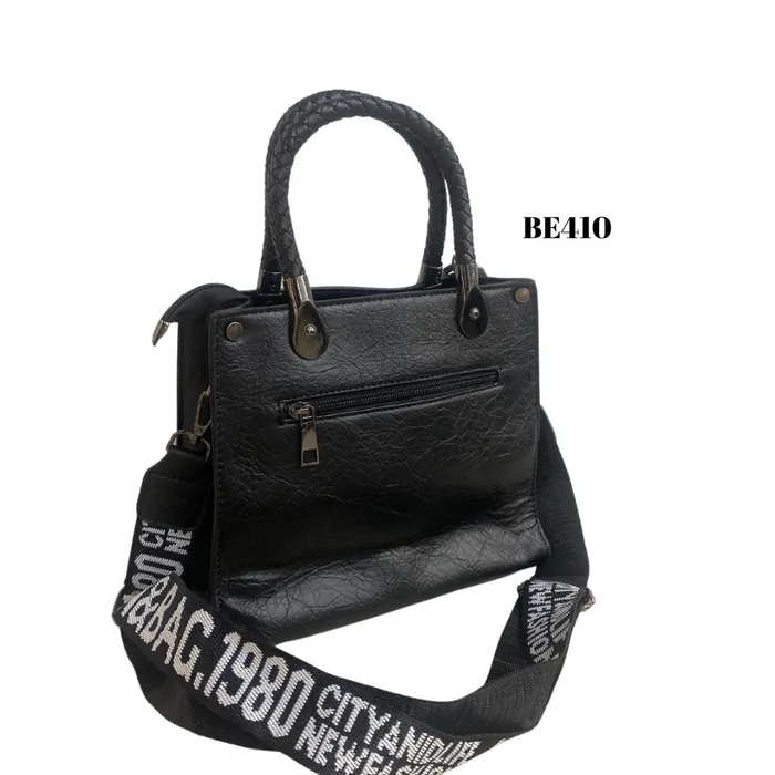 Bolso Negro Detalles Blancos BE410