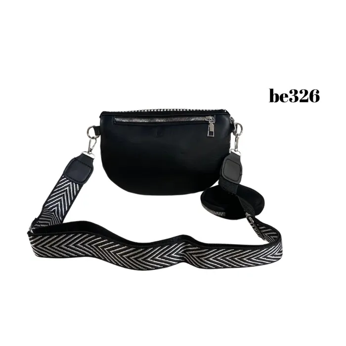 Bolso Incanta shoes Riñonera Negro Apliques Be326 BE326